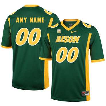 Mens North Dakota State Bison Green Customized College Football Jersey